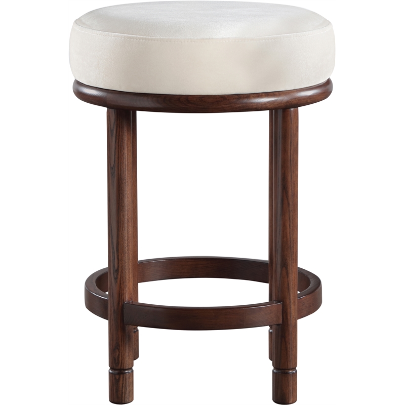Meridian Furniture Monette Cream Velvet Counter Stool