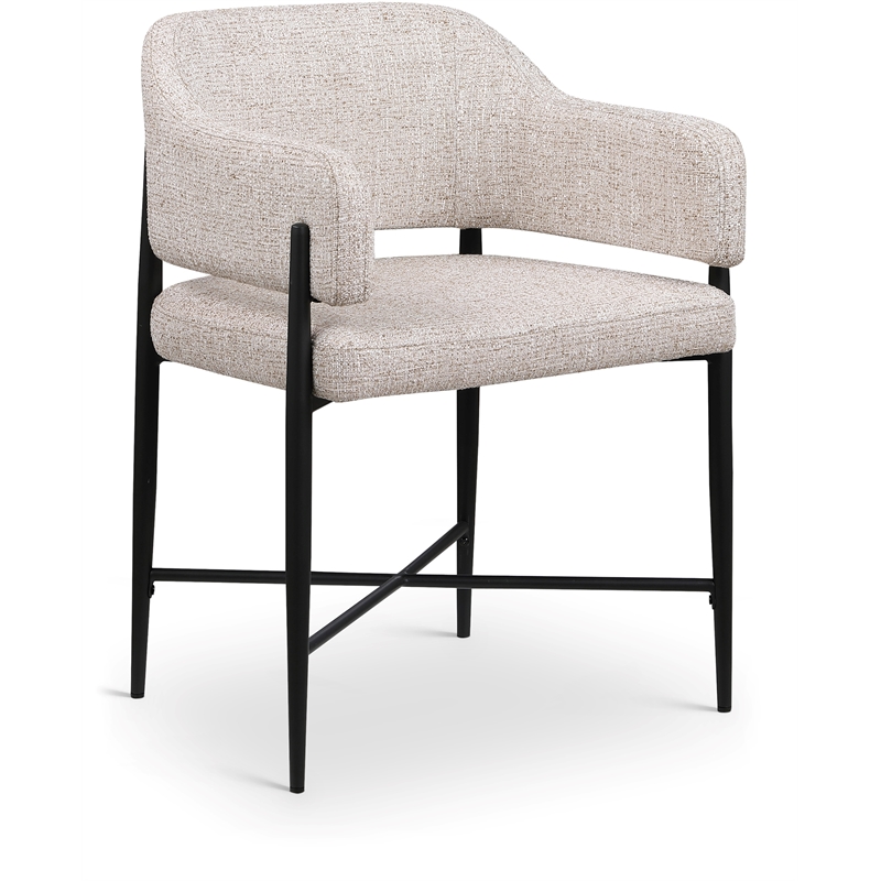Meridian Furniture Dame Beige Polyester Dining Chair (Set of 2)