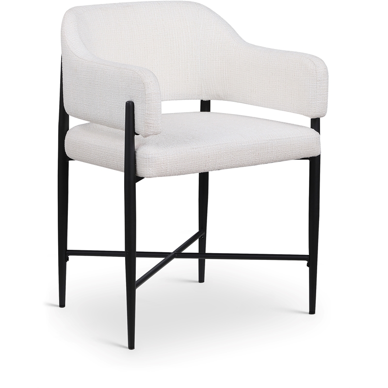 Meridian Furniture Dame Cream Polyester Dining Chair (Set of 2)