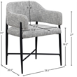 Meridian Furniture Dame Grey Polyester Dining Chair (Set of 2)