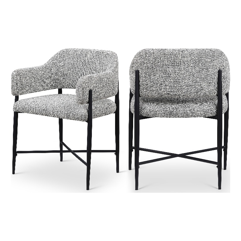 Meridian Furniture Dame Grey Polyester Dining Chair (Set of 2)