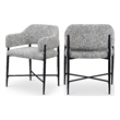 Meridian Furniture Dame Grey Polyester Dining Chair (Set of 2)