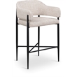 Meridian Furniture Dame Beige Polyester Counter Stool (Set of 2)