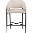 Meridian Furniture Dame Beige Polyester Counter Stool (Set of 2)