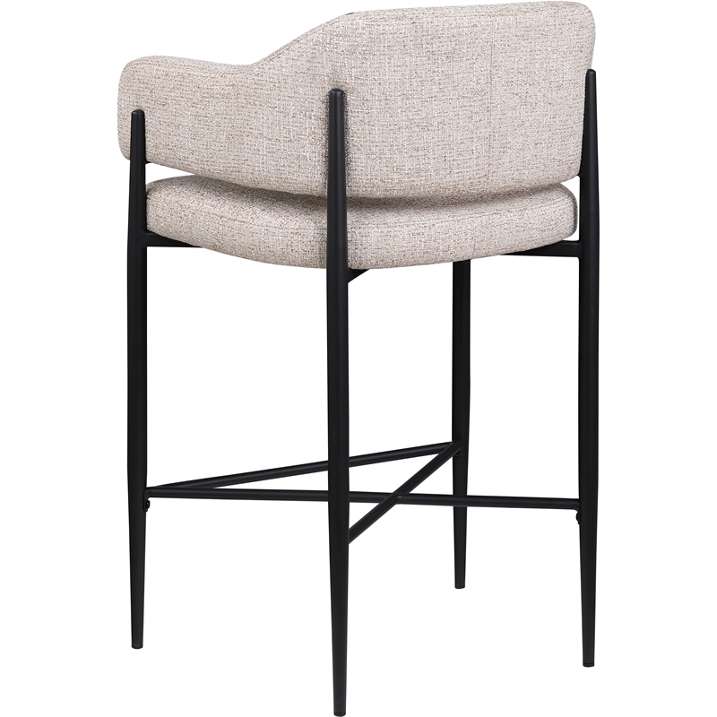 Meridian Furniture Dame Beige Polyester Counter Stool (Set of 2)