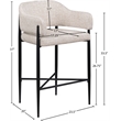 Meridian Furniture Dame Beige Polyester Counter Stool (Set of 2)