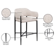 Meridian Furniture Dame Beige Polyester Counter Stool (Set of 2)