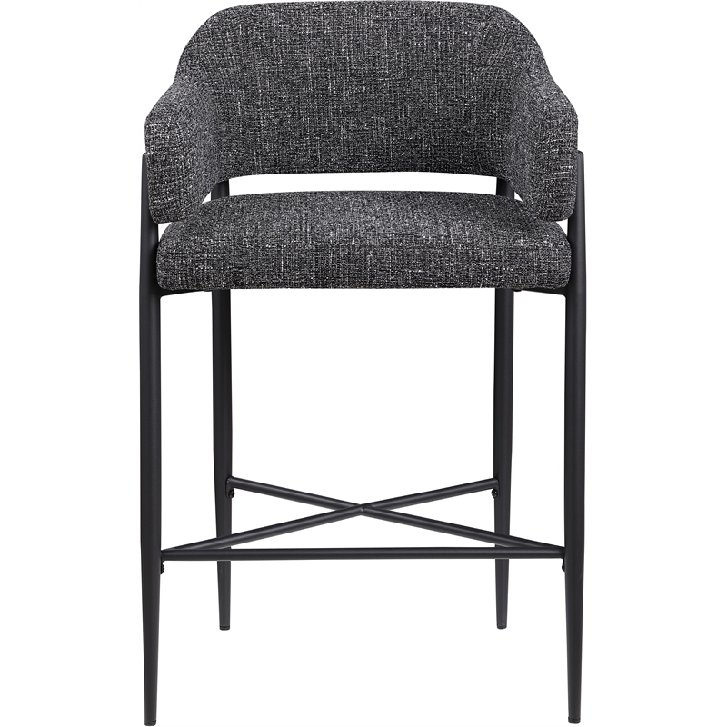 Meridian Furniture Dame Black Polyester Counter Stool (Set of 2)