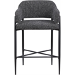 Meridian Furniture Dame Black Polyester Counter Stool (Set of 2)