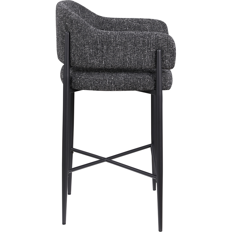 Meridian Furniture Dame Black Polyester Counter Stool (Set of 2)