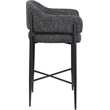 Meridian Furniture Dame Black Polyester Counter Stool (Set of 2)