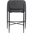 Meridian Furniture Dame Black Polyester Counter Stool (Set of 2)