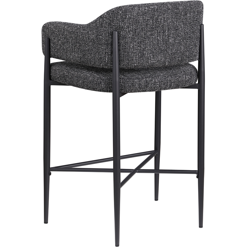 Meridian Furniture Dame Black Polyester Counter Stool (Set of 2)