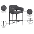 Meridian Furniture Dame Black Polyester Counter Stool (Set of 2)