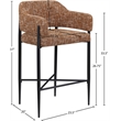 Meridian Furniture Dame Cognac Polyester Counter Stool (Set of 2)