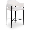 Meridian Furniture Dame Cream Polyester Counter Stool (Set of 2)