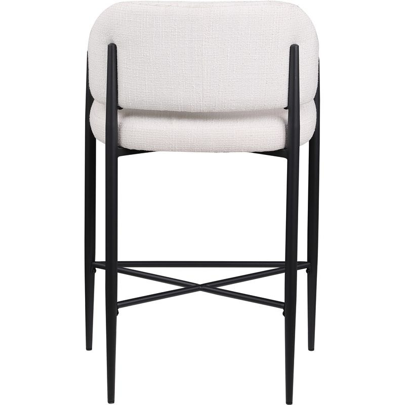 Meridian Furniture Dame Cream Polyester Counter Stool (Set of 2)