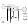 Meridian Furniture Dame Cream Polyester Counter Stool (Set of 2)