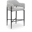 Meridian Furniture Dame Grey Polyester Counter Stool (Set of 2)