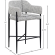 Meridian Furniture Dame Grey Polyester Counter Stool (Set of 2)