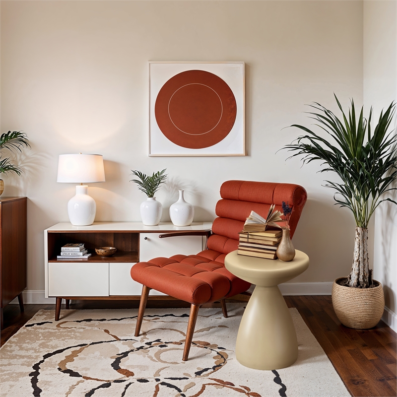 Meridian Furniture Anika Beige Iron Side Table
