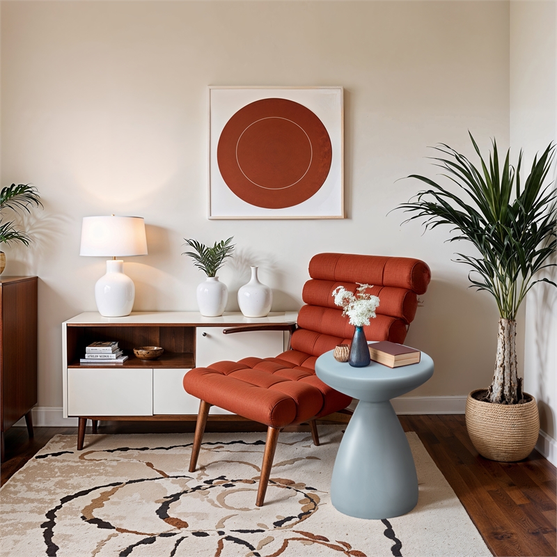 meridian furniture anika light blue iron side table