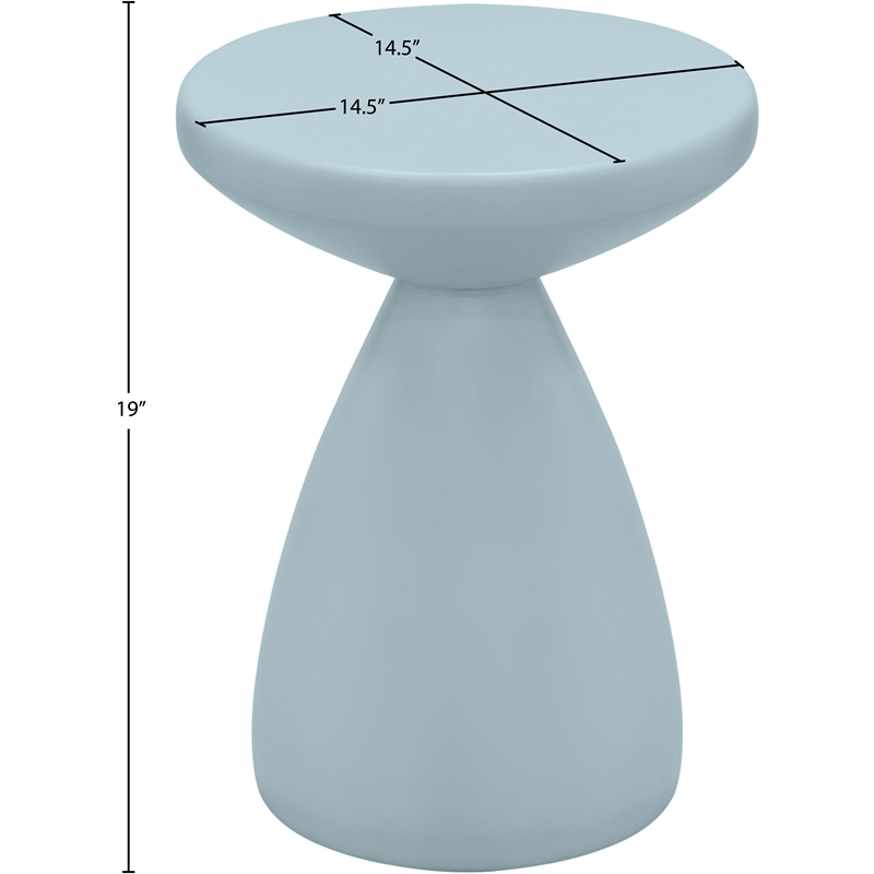 meridian furniture anika light blue iron side table