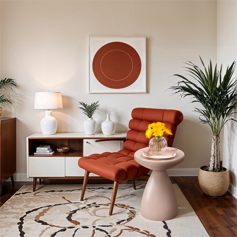meridian furniture anika pink iron side table