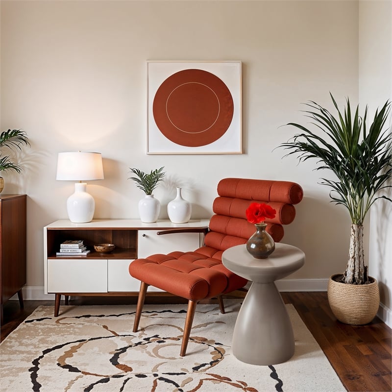 Meridian Furniture Anika Taupe Iron Side Table