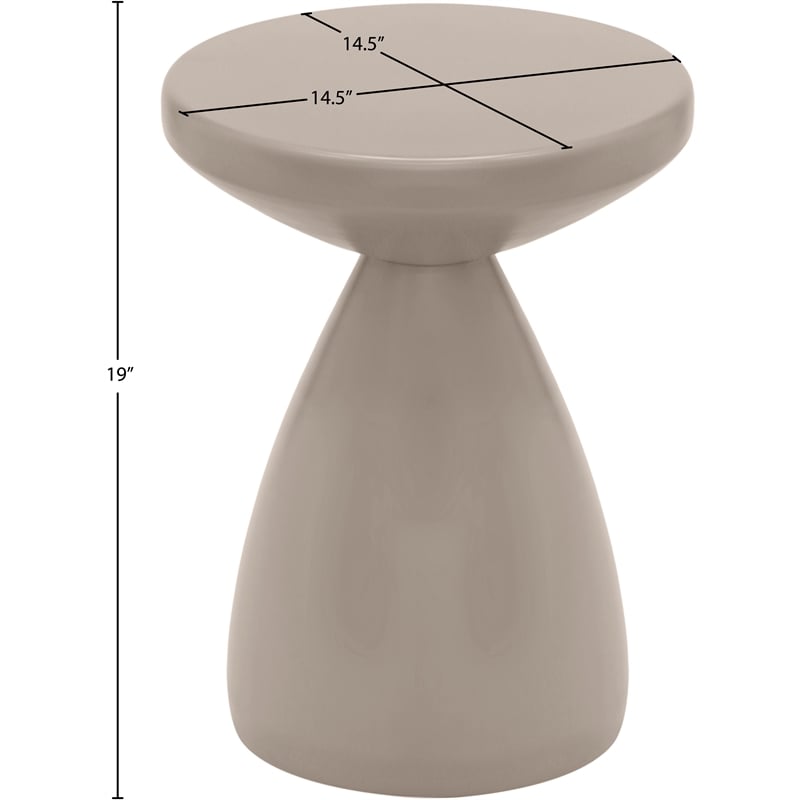 Meridian Furniture Anika Taupe Iron Side Table