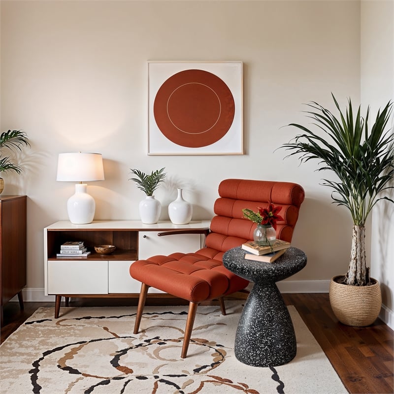 Meridian Furniture Anika Black Iron Terrazzo Side Table