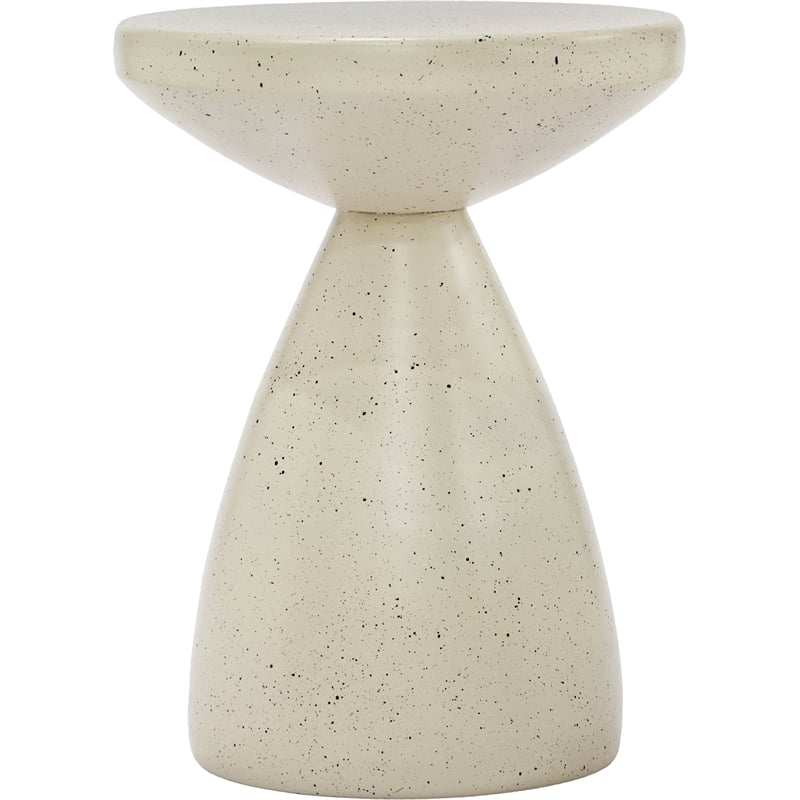 Meridian Furniture Anika Cream Iron Terrazzo Side Table
