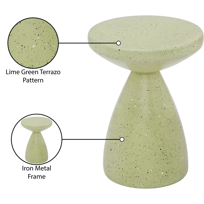 Meridian Furniture Anika Green Iron Terrazzo Side Table