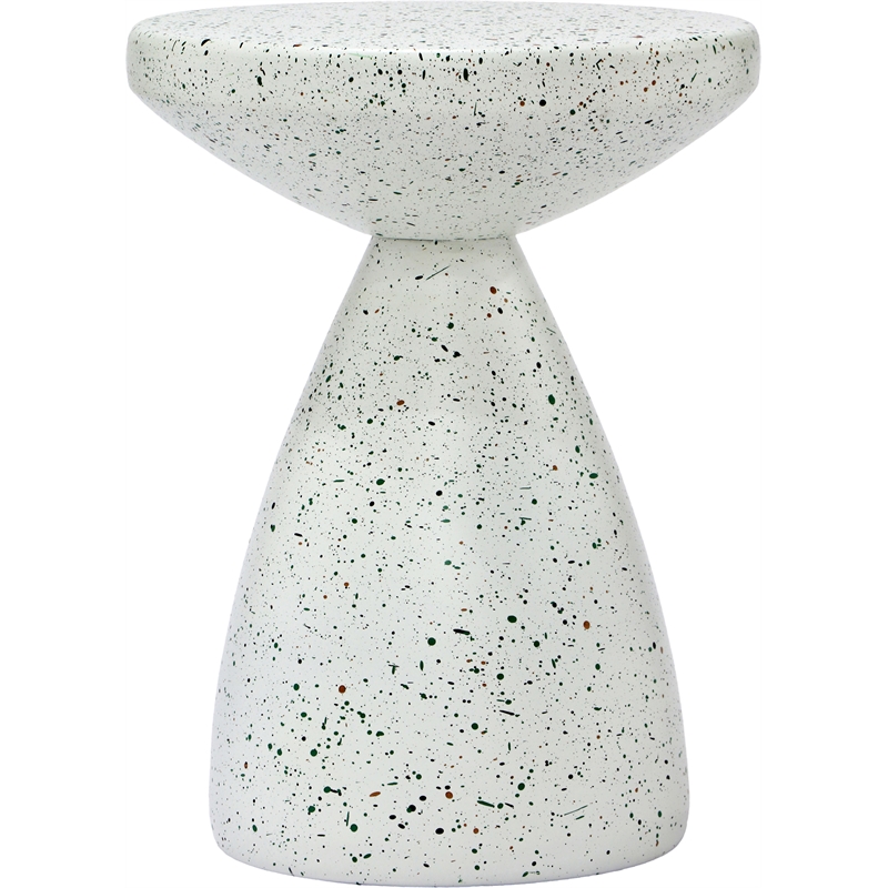 Meridian Furniture Anika White Iron Terrazzo Side Table
