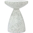 Meridian Furniture Anika White Iron Terrazzo Side Table