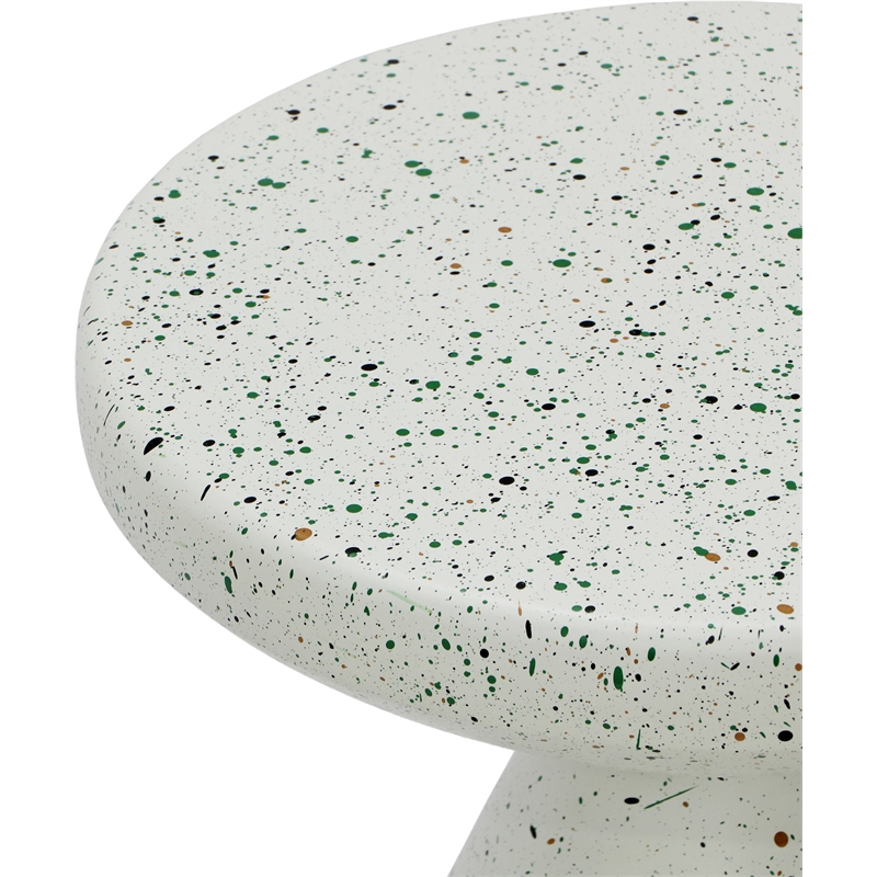 Meridian Furniture Anika White Iron Terrazzo Side Table