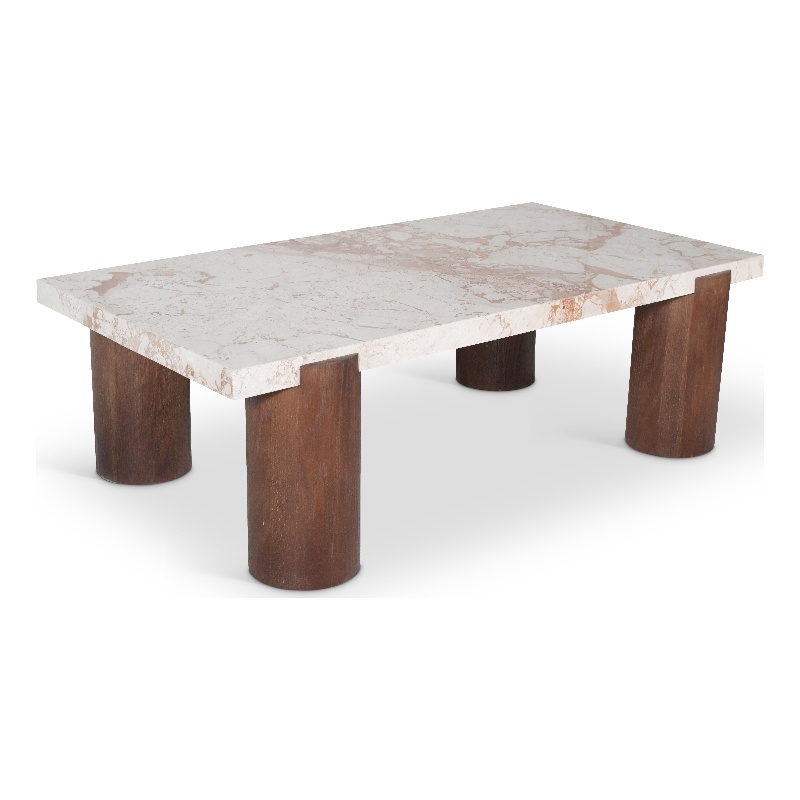 Meridian Furniture Campania Cream Marble Coffee Table