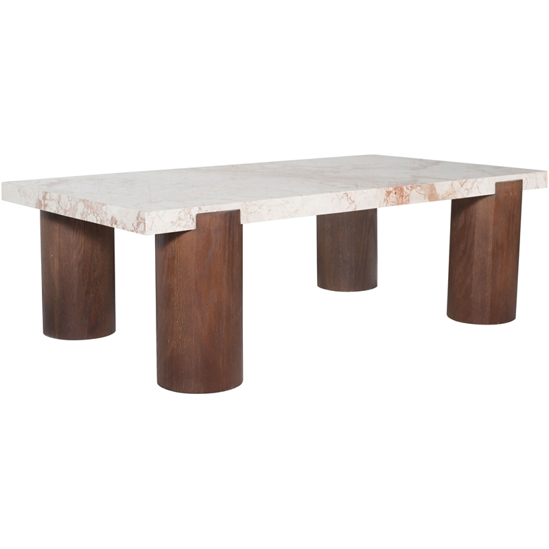 Meridian Furniture Campania Cream Marble Coffee Table