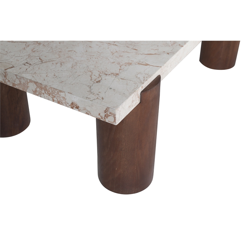 Meridian Furniture Campania Cream Marble Coffee Table