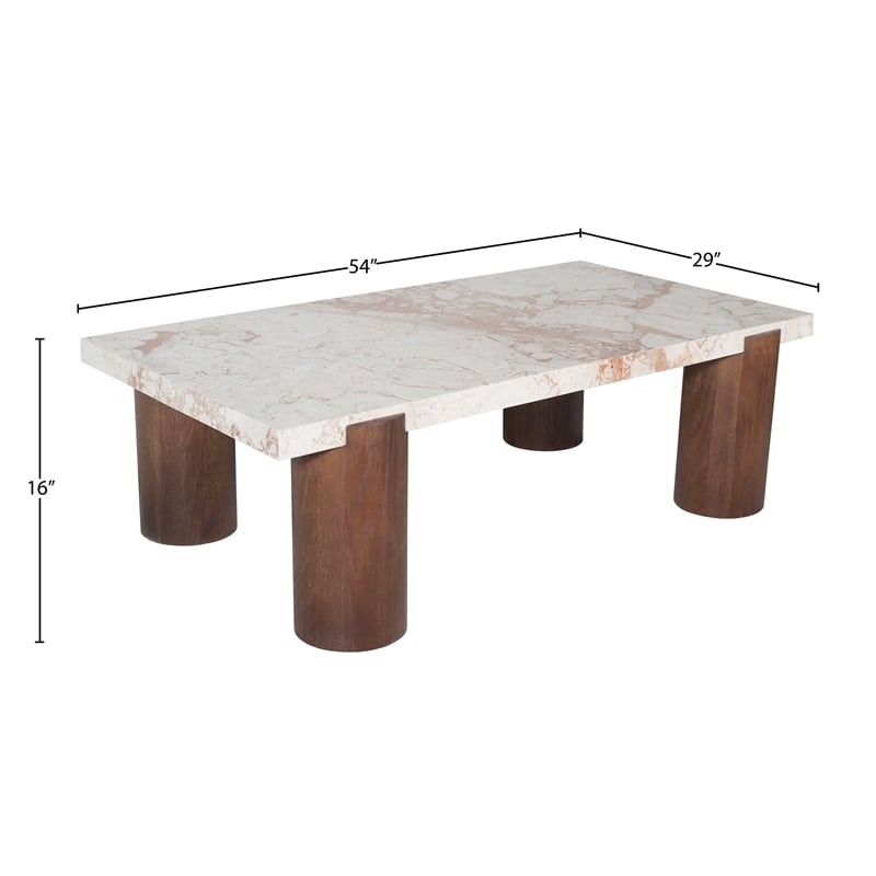 Meridian Furniture Campania Cream Marble Coffee Table