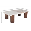Meridian Furniture Campania Cream Marble Coffee Table