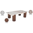 Meridian Furniture Campania Cream Marble Coffee Table