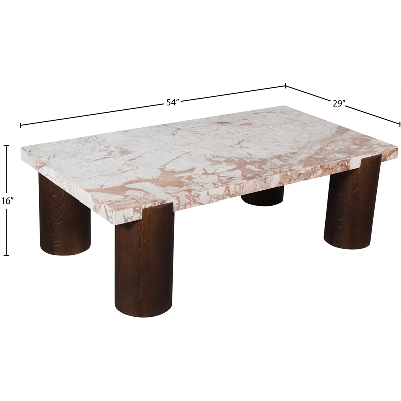 Meridian Furniture Campania Cream Marble Coffee Table