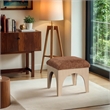 Meridian Furniture Lawson Cognac Chenille Fabric Ottoman