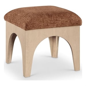 Meridian Furniture Lawson Cognac Chenille Fabric Ottoman