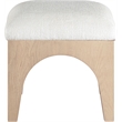 Meridian Furniture Lawson Cream Chenille Fabric Ottoman
