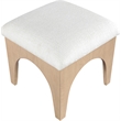 Meridian Furniture Lawson Cream Chenille Fabric Ottoman