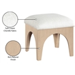 Meridian Furniture Lawson Cream Chenille Fabric Ottoman