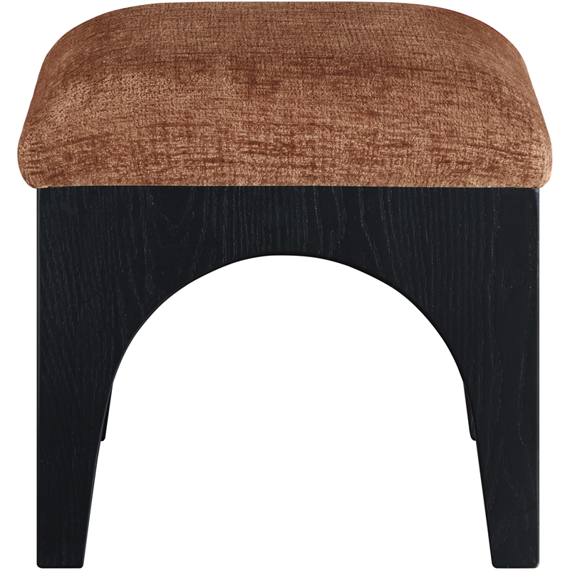 Meridian Furniture Lawson Cognac Chenille Fabric Ottoman