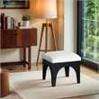 Meridian Furniture Lawson Cream Chenille Fabric Ottoman